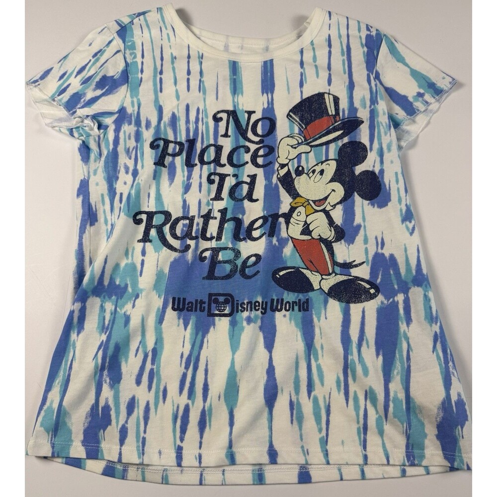 Disney World Mickey Mouse Tie Dye T-Shirt Women's Small "No Place I'd Rather Be"